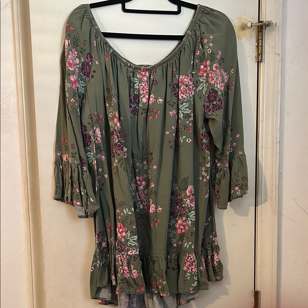 Floral Green Women's Top